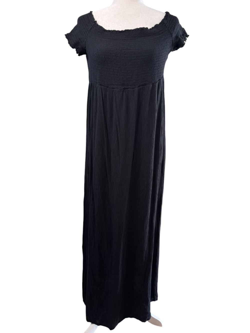 SO Goods For Life Black Smocked Maxi Dress Size 1X